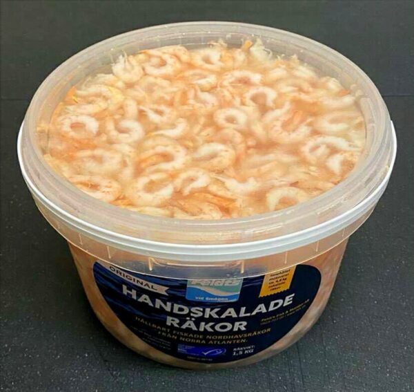 1500 gr. håndpillede rejer i lage fra Nordøstatlanten (Grønlandsrejer)